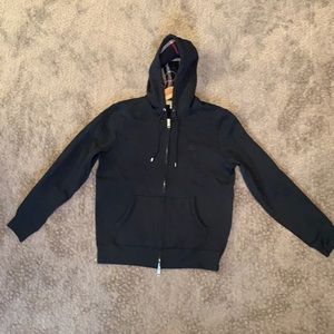 Navy Burberry Zip Hoodie Size Large